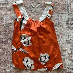 Mint Orange and White Floral Top